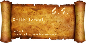 Orlik Izrael névjegykártya